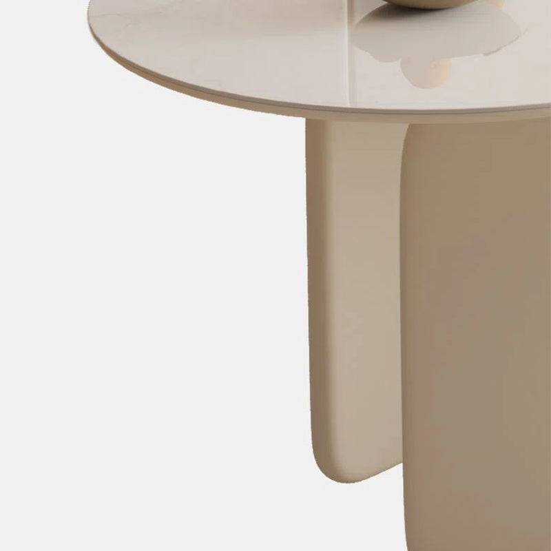 Lidmila Pedestal Modern Cream Color Dining Table