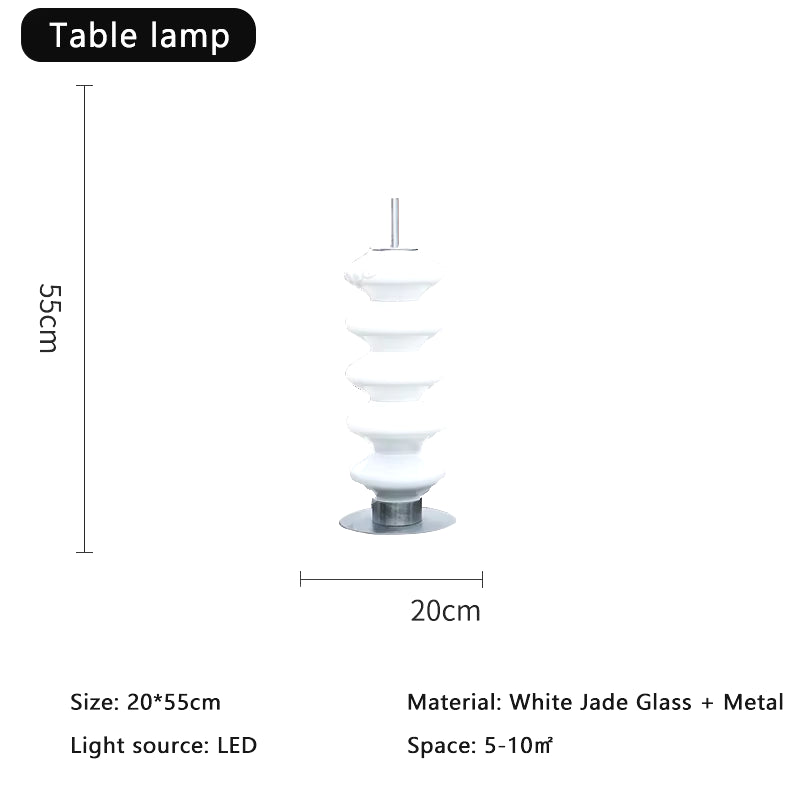 Modern Standing Floor Light White Gourd Glass Lampshade Led Bedside Floor Lamp for Bedroom Living Room Cream Style Floor Lamps